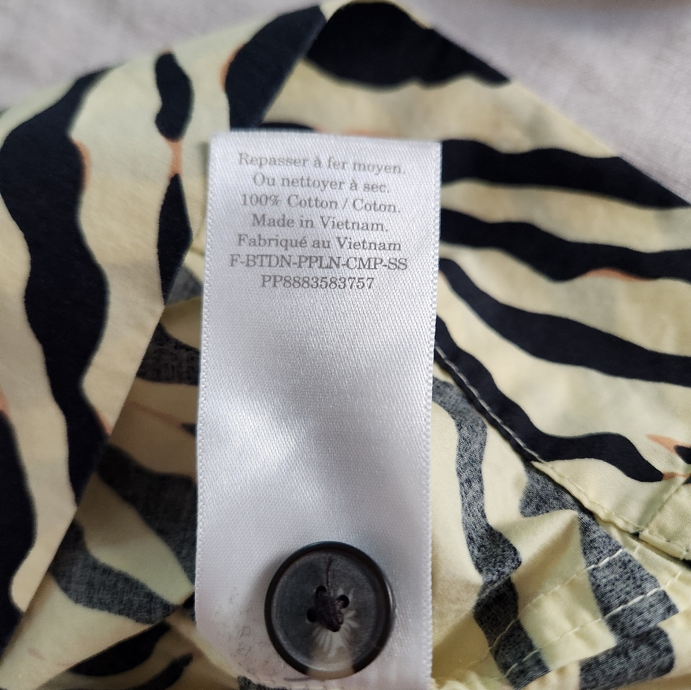Everlane 100% Cotton Poplin Shirt And Shorts Matching Set, Animal Print, XL - Picture 7 of 8